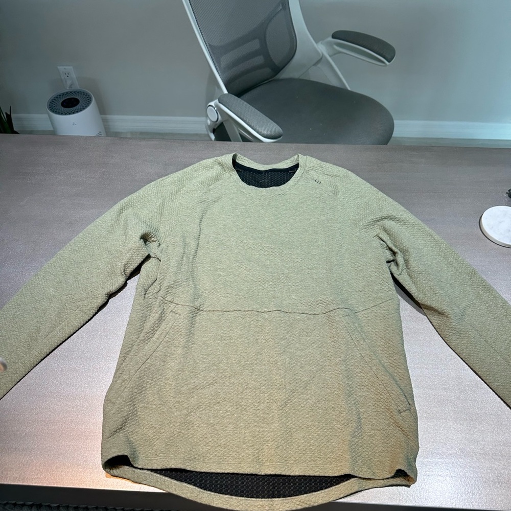 Mens Lululemon At Ease Crew - Green Great Condition!
